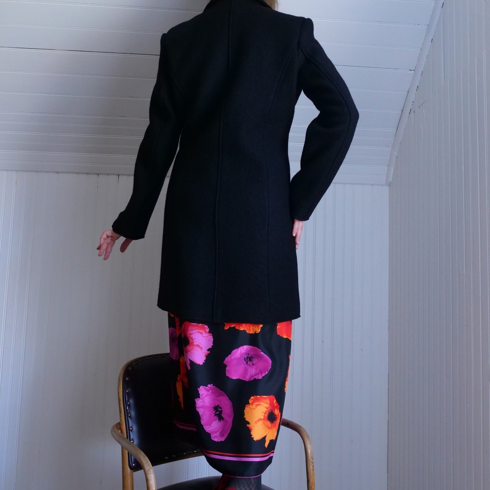 Soft Surroundings black boiled wool structured‎ cardigan/blazer - Picture 7 of 8